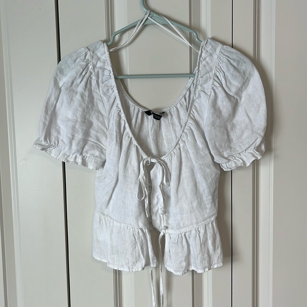 Small Zara puff sleeve buttons down